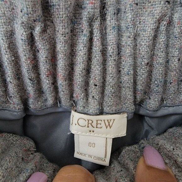 𝅺J. CREW Paperbag Wool Blend Mini Skirt Gray - Picture 5 of 10